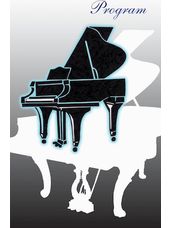 Recital Program Blank #73: Black and White Piano