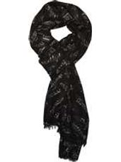 Music Note Scarf - Black