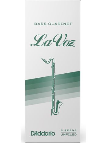 La Voz Bass Clarinet Reed Hard; Box of 5
